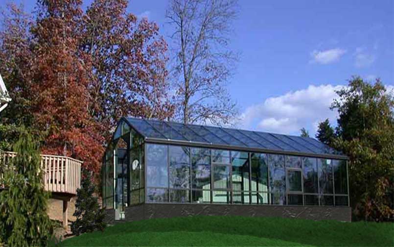 Reglazed solarium, new glass on sunroom